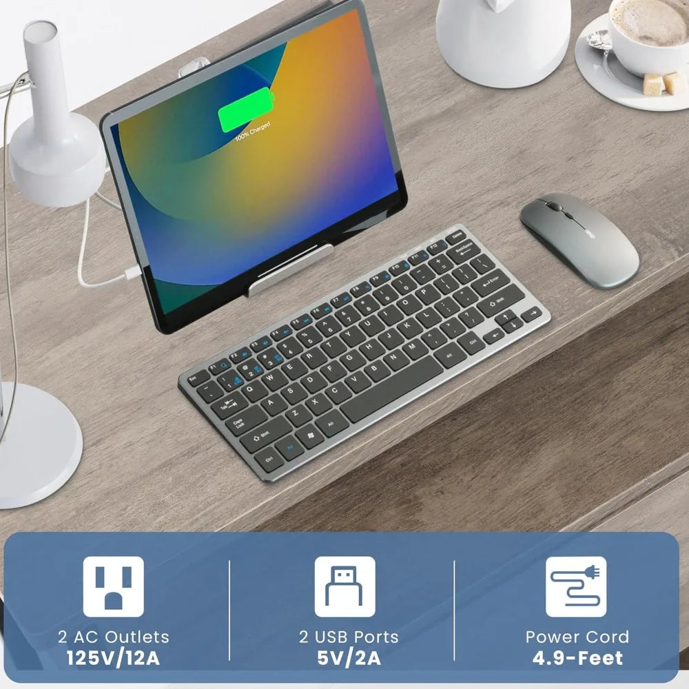 27 Inch Wide Nightstand with Charging Station