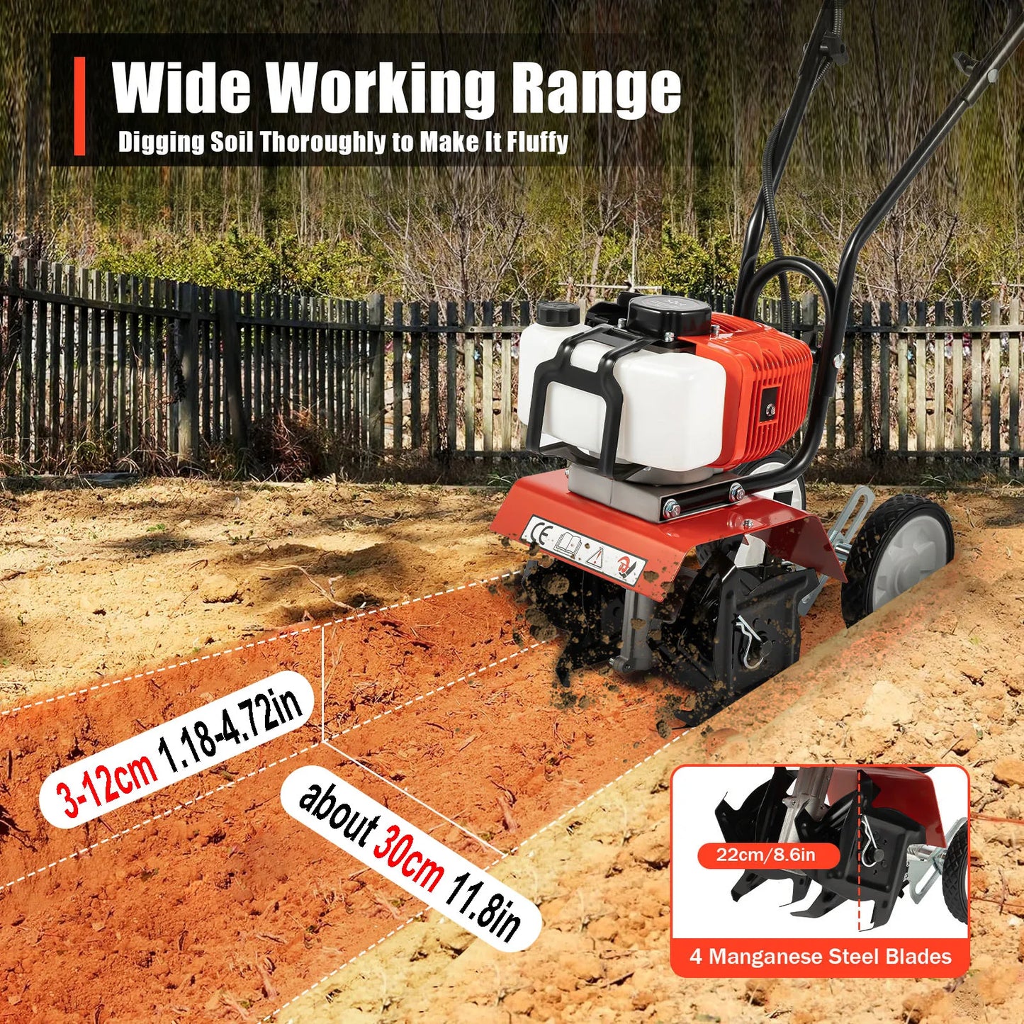 Gasoline Garden Tiller Cordless