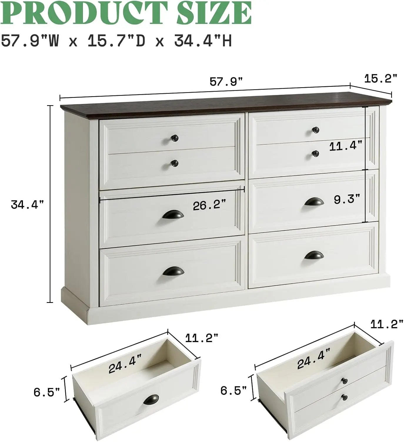 58 inch Dresser for Bedroom