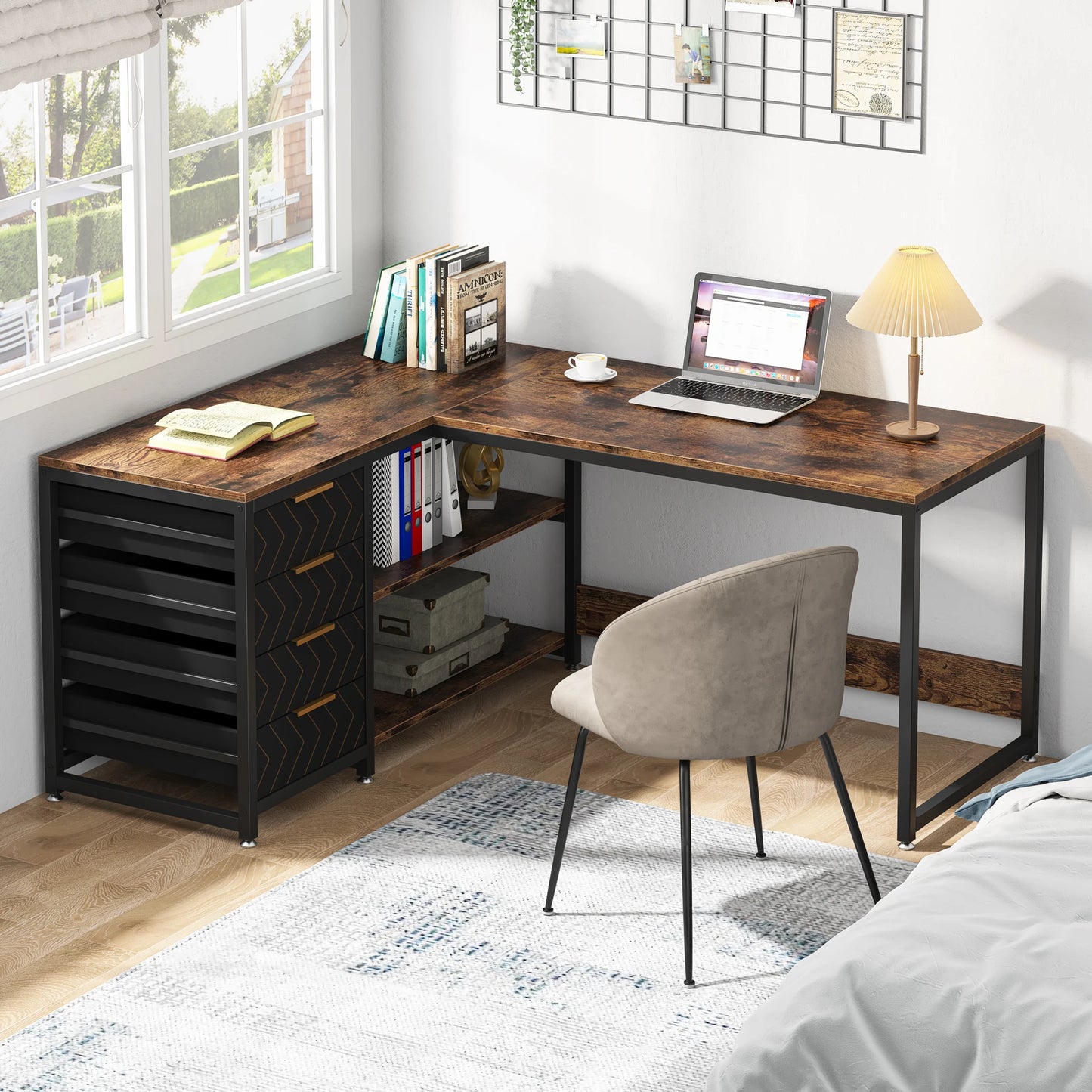Computer Desk with Storage Drawers