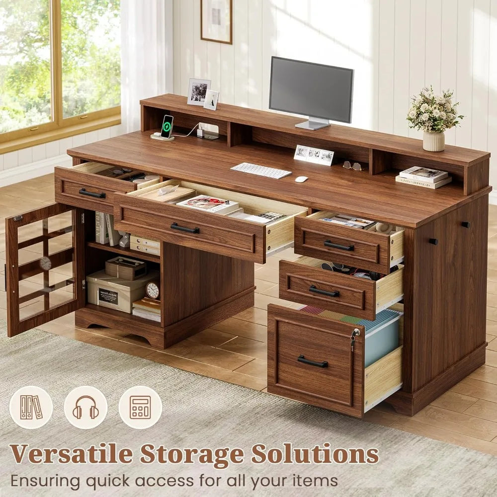 Executive Desk with Storage Drawers