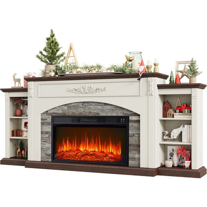 Electric Fireplace with Mantel