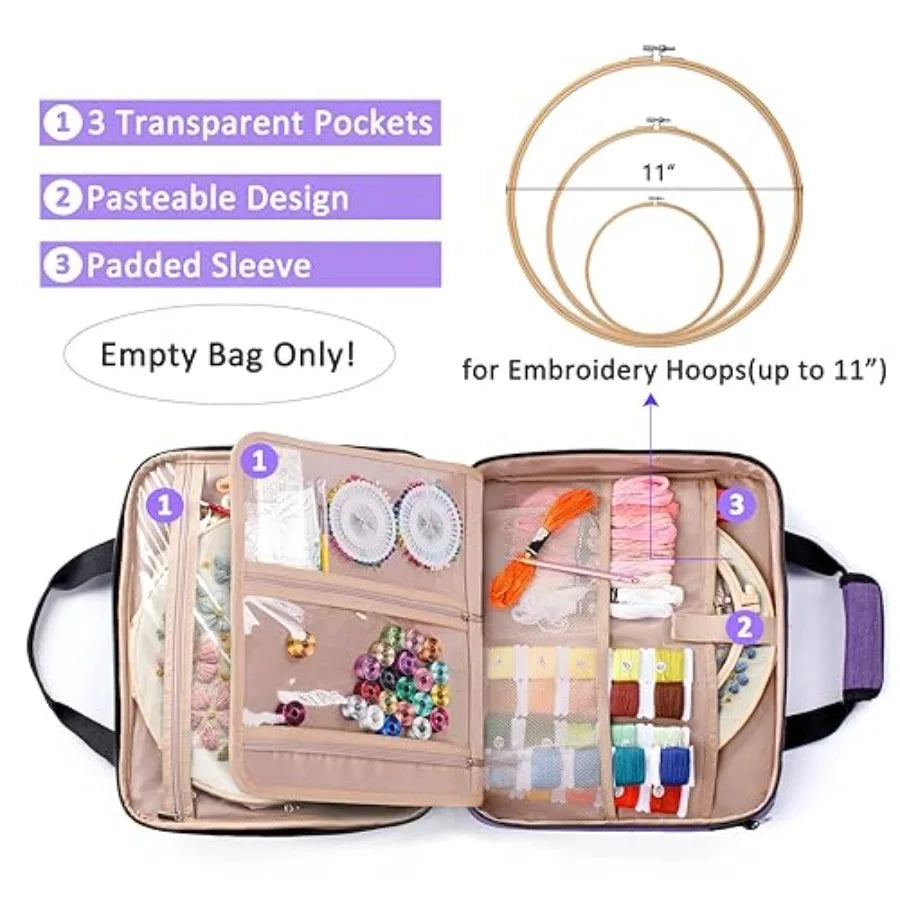 Large Embroidery Project Bag