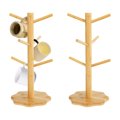 2Pcs Wooden Mug Hanging Display Rack