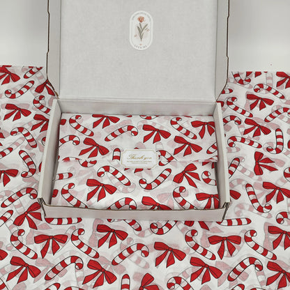 Red Christmas Bamboo Bow Pattern Tissue Paper